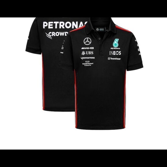 Mercedes Amg Patronas Officially Licensed Gear F1 2023 Team Polo Blk M NWT in pk - Picture 1 of 5